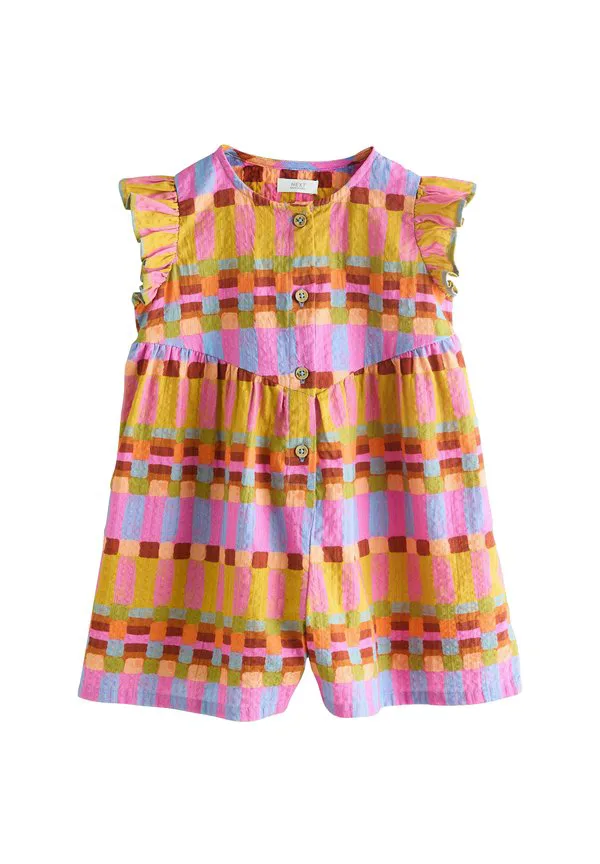 Комбинезон прямого кроя с рукавами-крылышками Next, Multicoloured Check