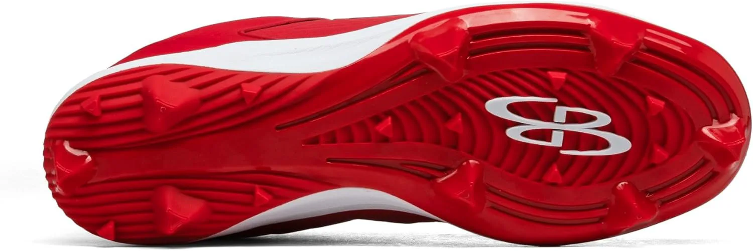 Бутсы Boombah Viper Pro для мужчин с формованной подошвой - несколько вариантов цвета - разные размеры, красно-белый — фото 4