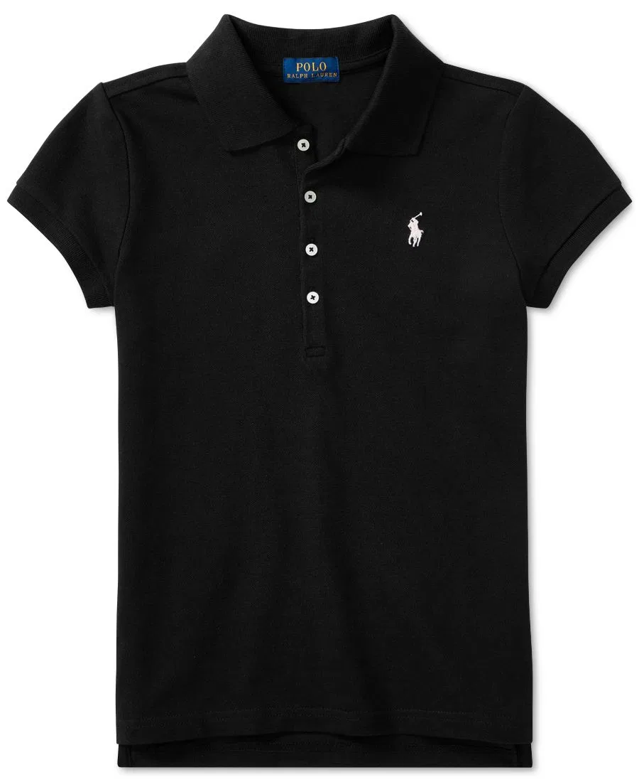 Сетчатые поло для малышек, девочек младшего и старшего возраста Polo Ralph Lauren, черный