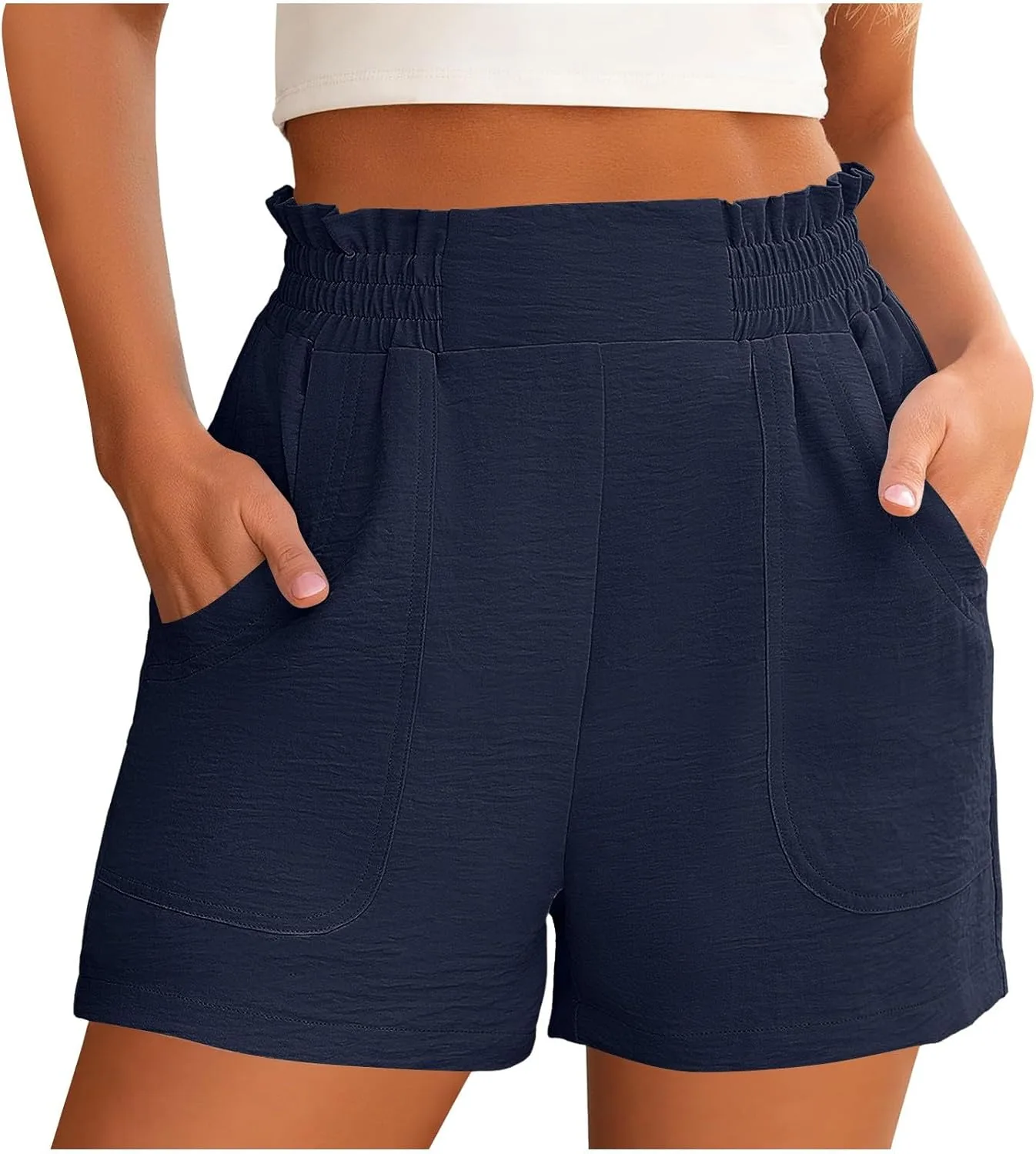

Летние шорты для женщин High Waisted с резинкой и плиссировкой OTSANT