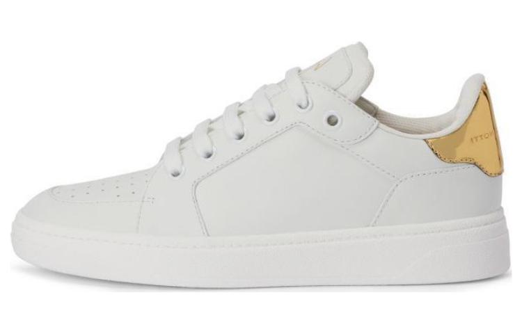 Женские кожаные кроссовки Gz94 с металлическими вставками Giuseppe Zanotti, White Gold
