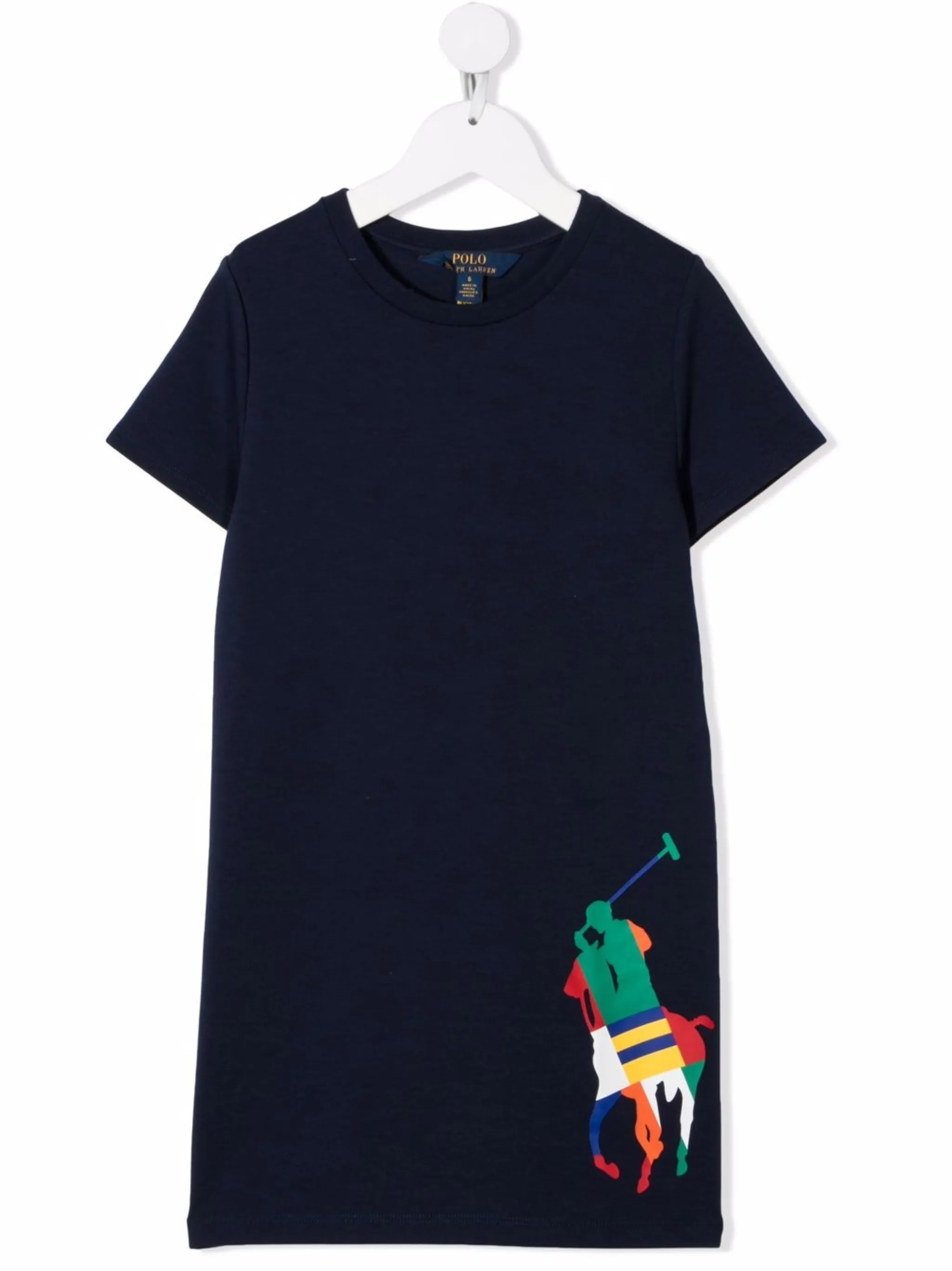 

Платье-футболка с логотипом Polo Ralph Lauren Kids, синий