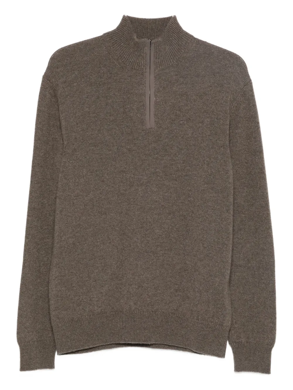 

Джемпер с молнией до половины и воротником-стойкой Agnona, коричневый