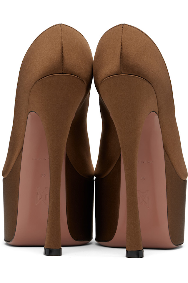 Босоножки Anok на платформе с каблуком Amina Muaddi, цвет satin mocha — фото 2