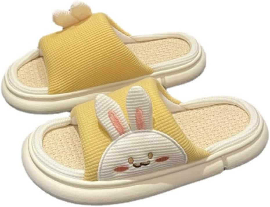 

Милые тапочки-зайчики Kawaii в виде медвежонка для женщин и мужчин, домашние тапочки-животные Kfvim, желтый