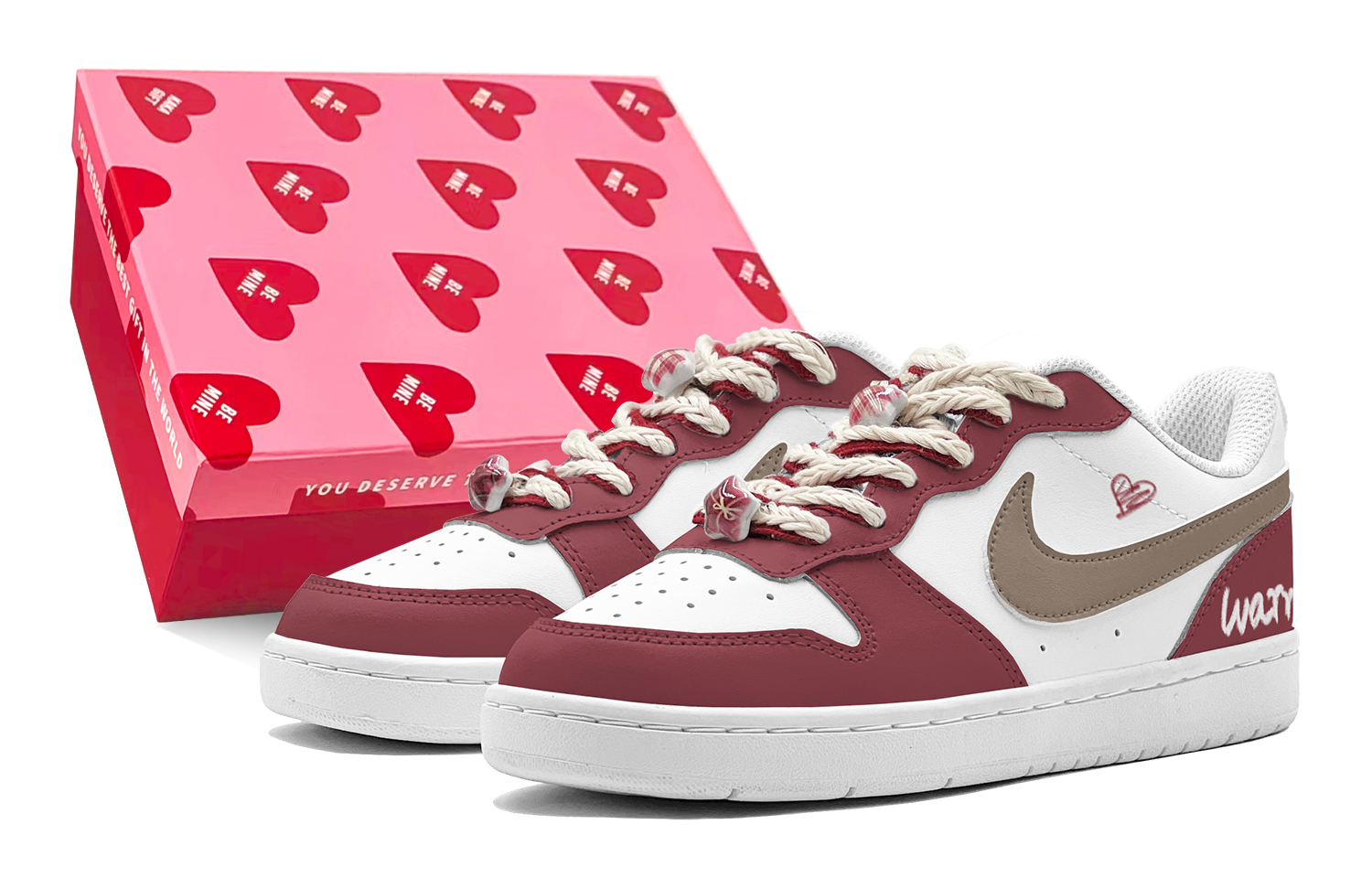 

Детские кроссовки для скейтбординга Court Borough Low 2 Low Top для подростков Nike, бургундия