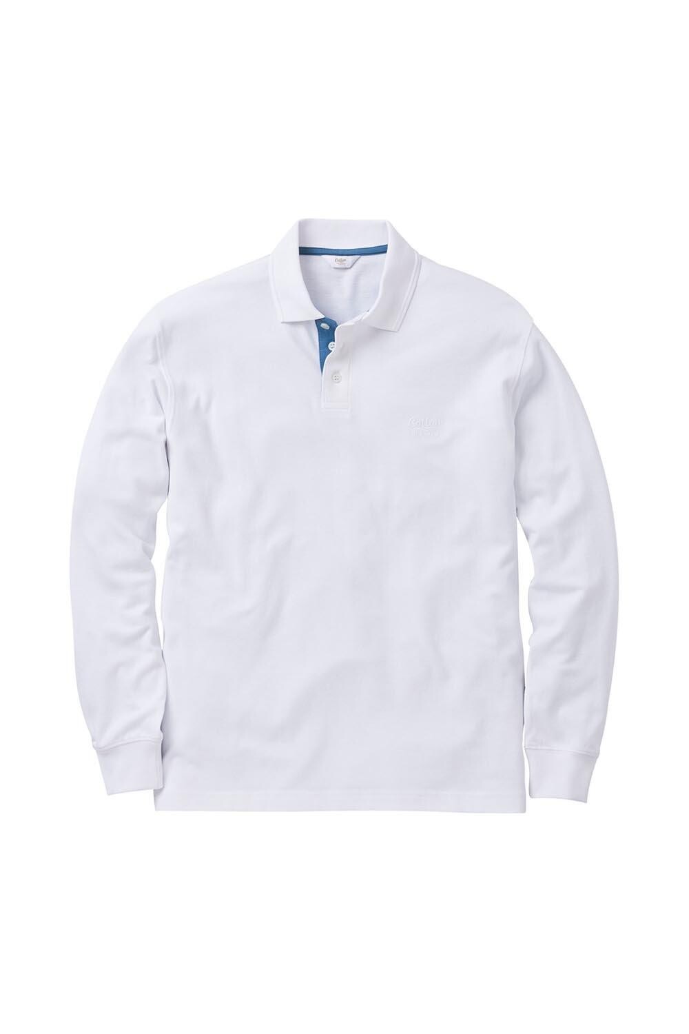 

Рубашка поло с длинным рукавом Cotton Traders, белый