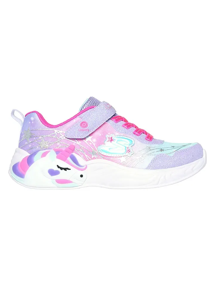 Кроссовки с принтом, Skechers, лиловый