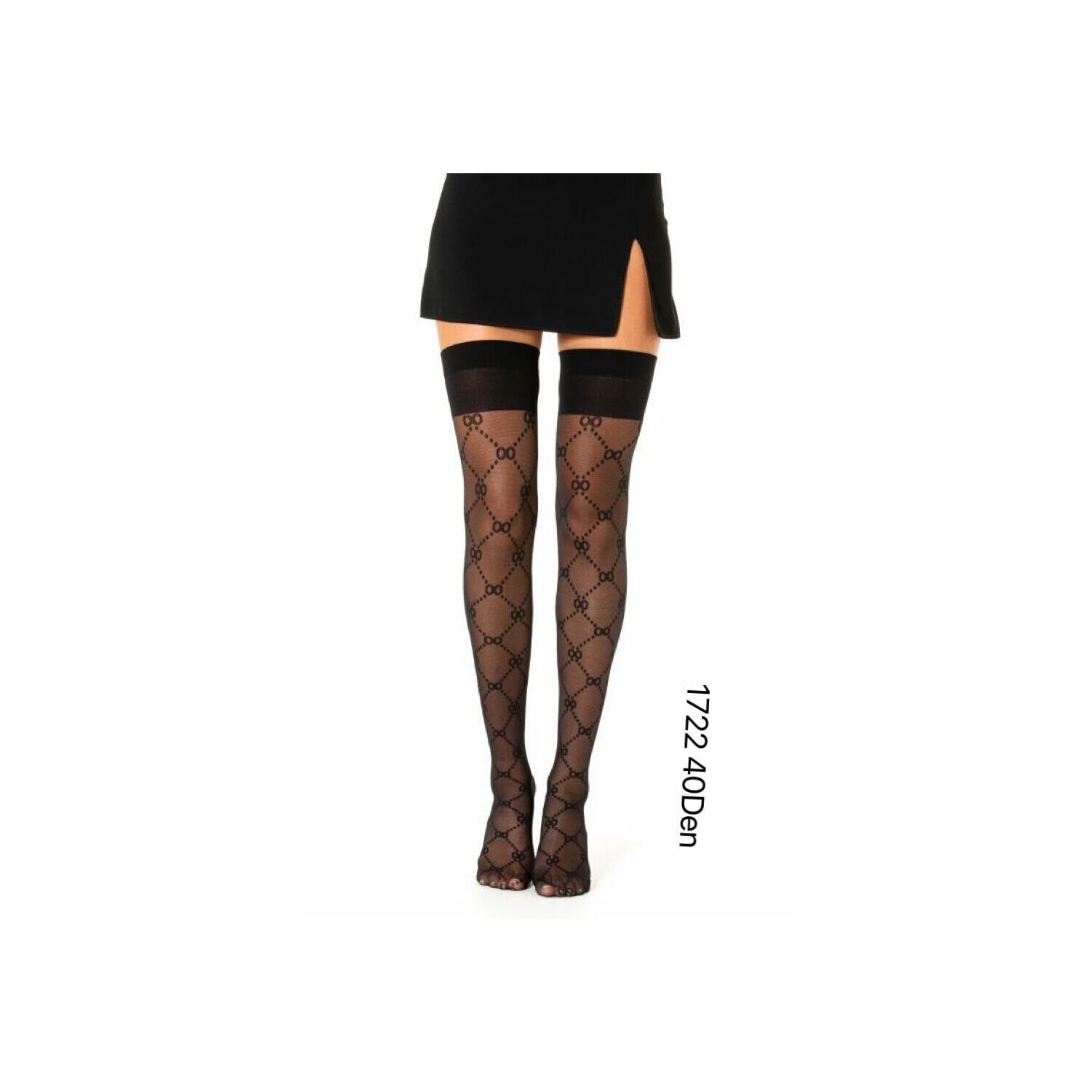 

Леггинсы COFI 1453 Damen Strumpfhose 40 Den durchsichtig mit Muster Baumwollzwickel, черный