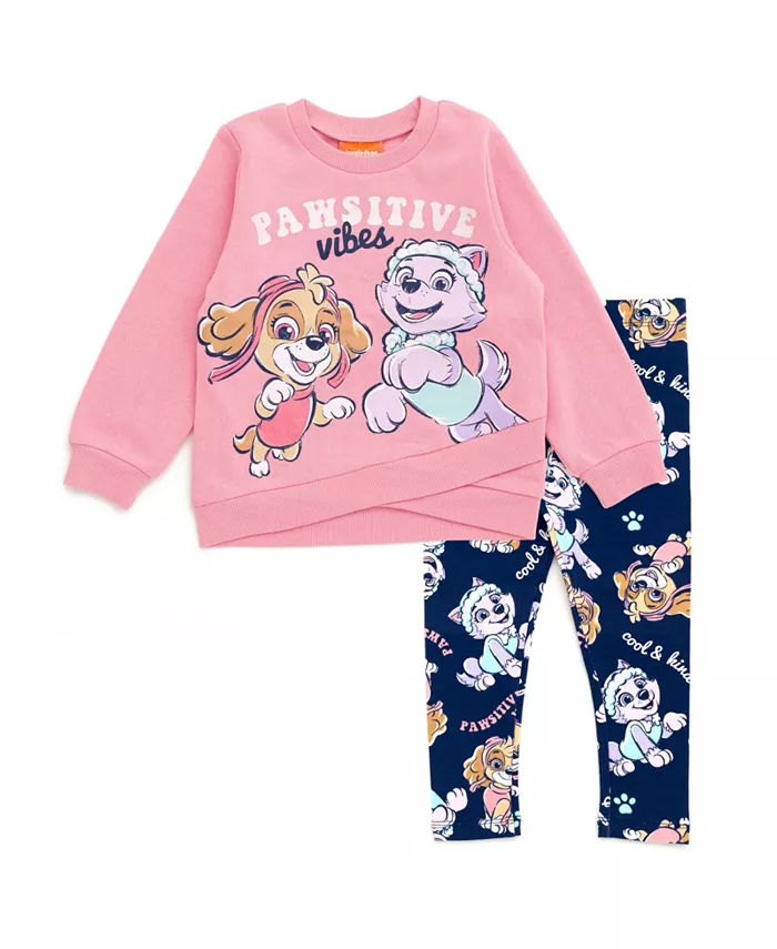 

Комплект для девочек: флисовая кофта с запахом и леггинсы Paw Patrol, розовый