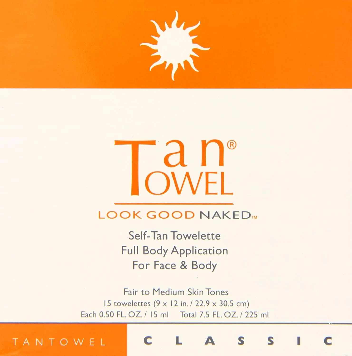 Крем-салфетка для всего тела Tan Towel Classic Creme, 15 штук. 222 мл (1 шт.)
