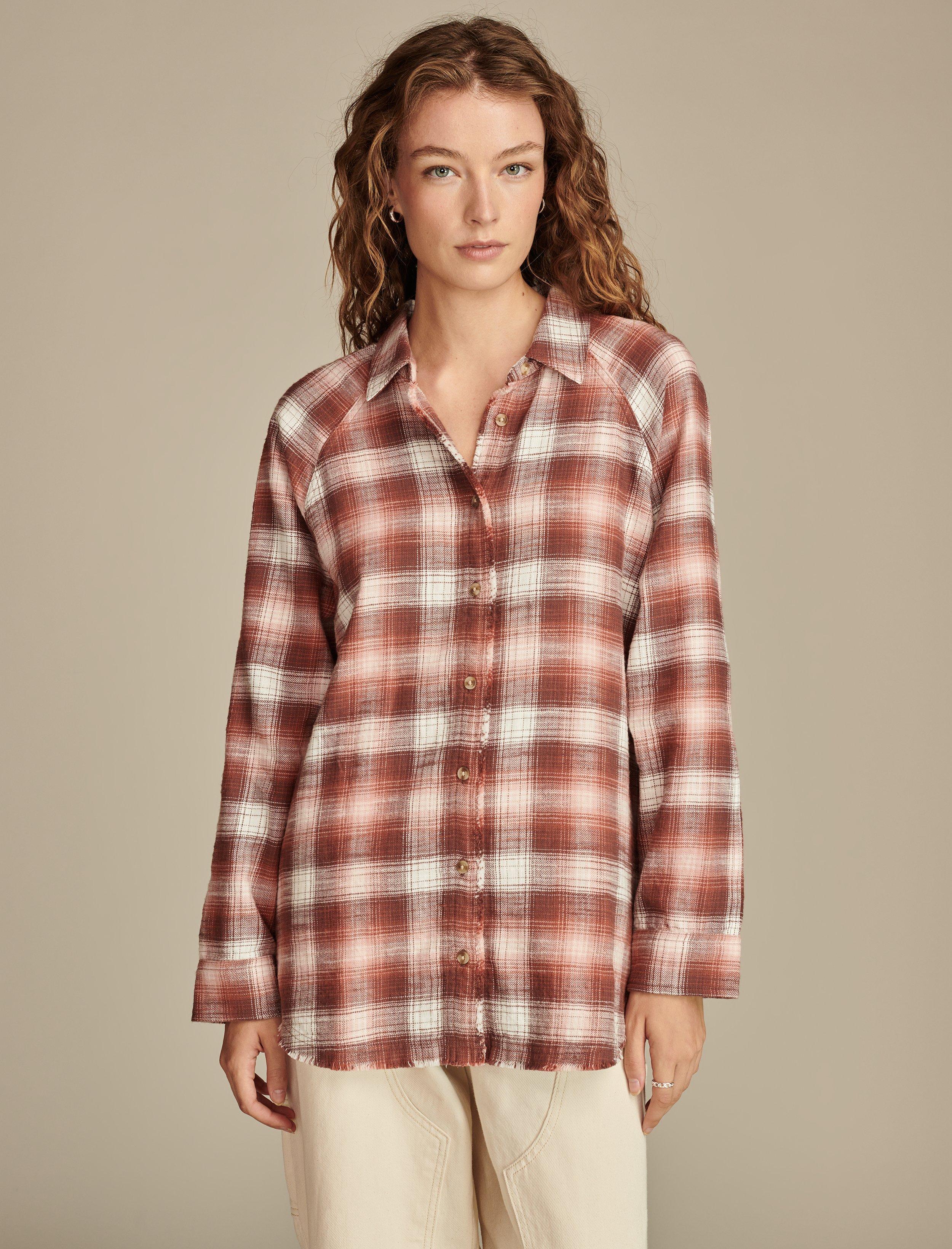

Женская туника Lucky Brand, клетчатая рубашка, цвет dark natural
