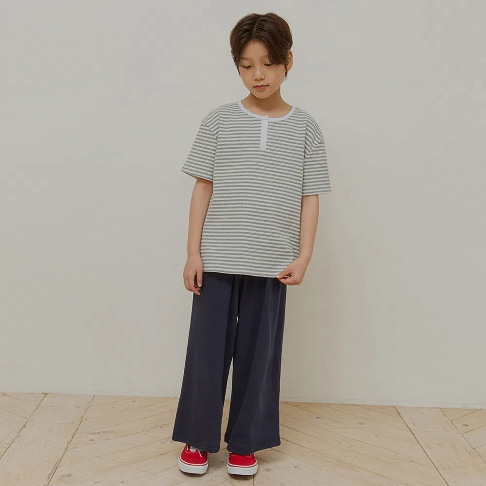 Детские спортивные брюки Button Banding тёмно-синие от Wednesdayoasis Kids — фото 4