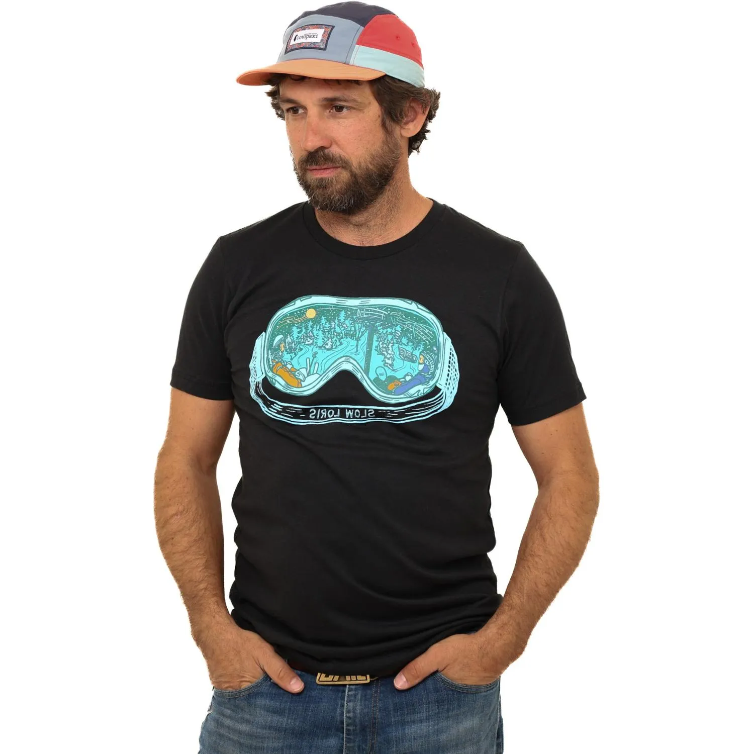 

Футболка с очками Slow Loris, Black/Blue