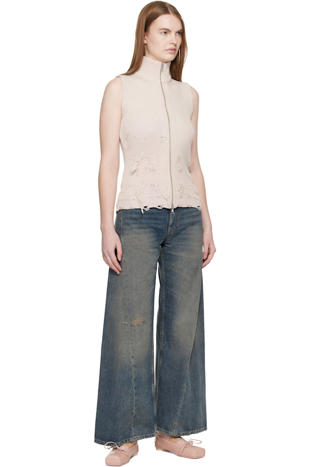 Mm6 Maison Margiela Синие рваные джинсы — фото 4