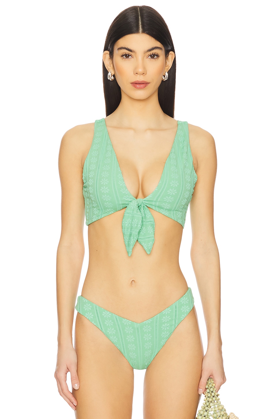 

Топ бикини Dallas Beach Riot, sage bloom jacquard
