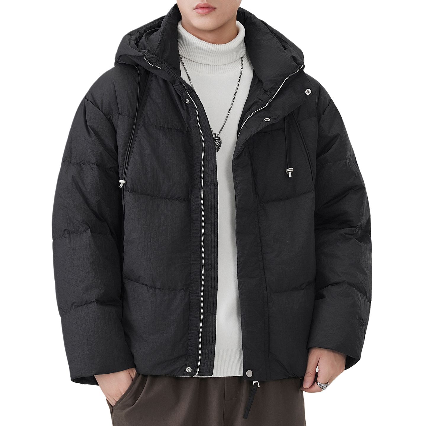 

Пуховик Unisex Hooded Thickened Others Jeep, черный