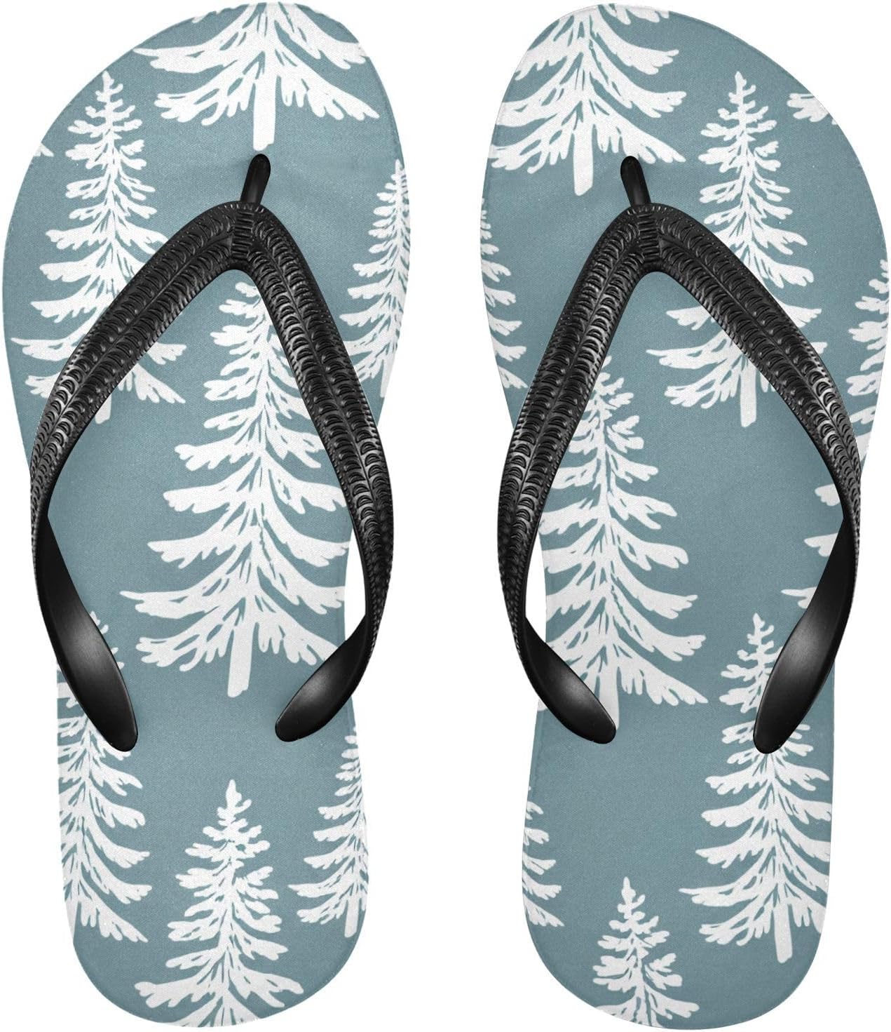 

Мужские и женские летние тапочки для прогулок Pine Trees с пляжным душем, шлепанцы на резиновой подошве, нескользящие шлепки Sinestour, бирюзовый