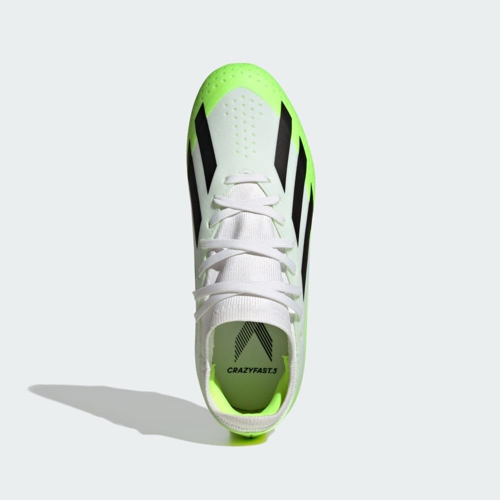 Детские кроссовки Adidas X Crazyfast.3 для твердого грунта (унисекс), белый/черный/желтый/ярко-желтый — фото 3