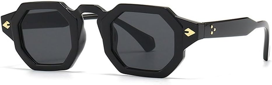 

Ретро-солнцезащитные очки квадратной формы с заклепками для женщин, градиентные, с защитой от УФ-излучения UV400; мужские солнцезащитные очки в стиле панк SKFGNX, Black Gray