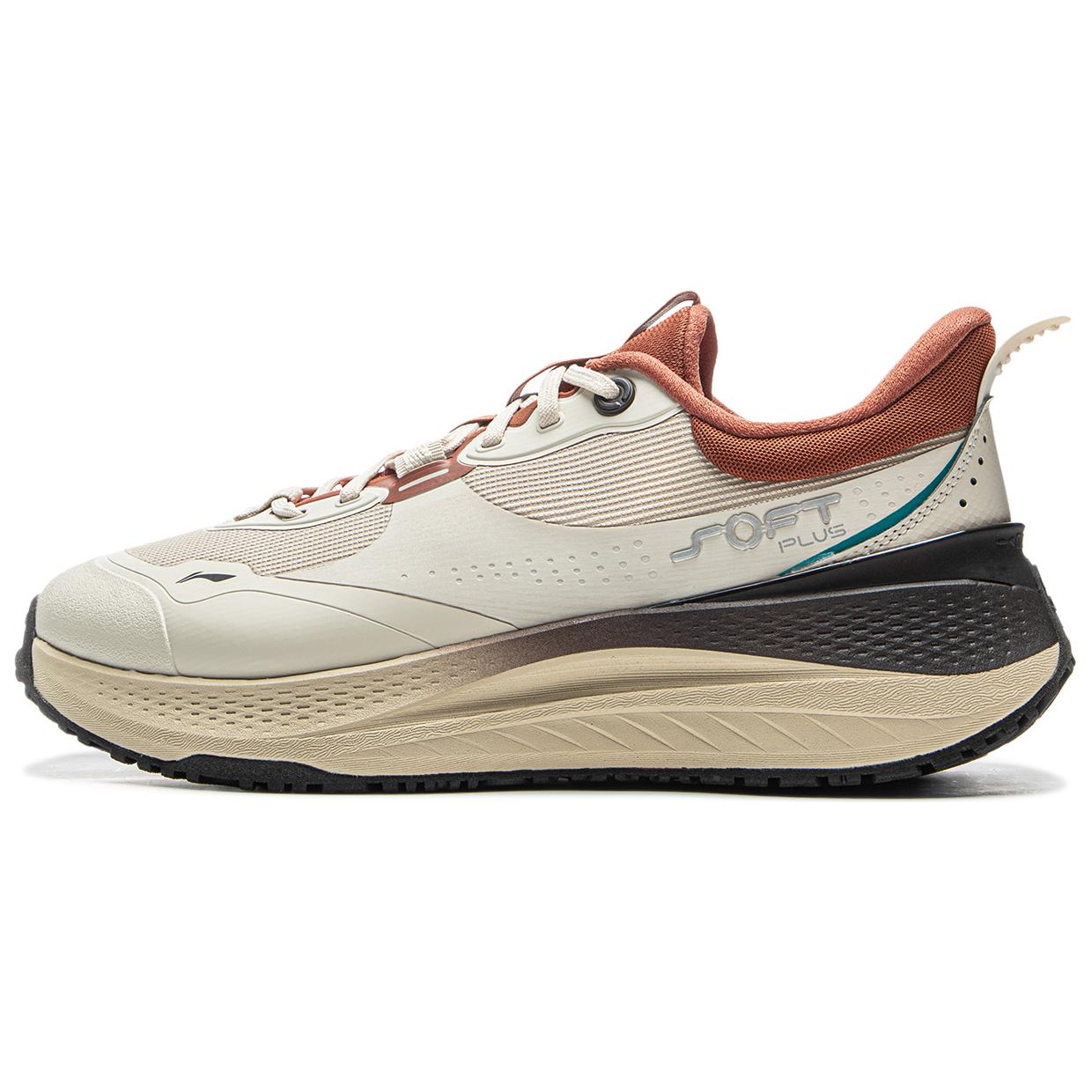 

LiNing SOFT PLUS Амортизация, Износостойкие Низкие Повседневные Кроссовки Мужские Терракотовый, Овсяно-Серый/Красно-Коричневый