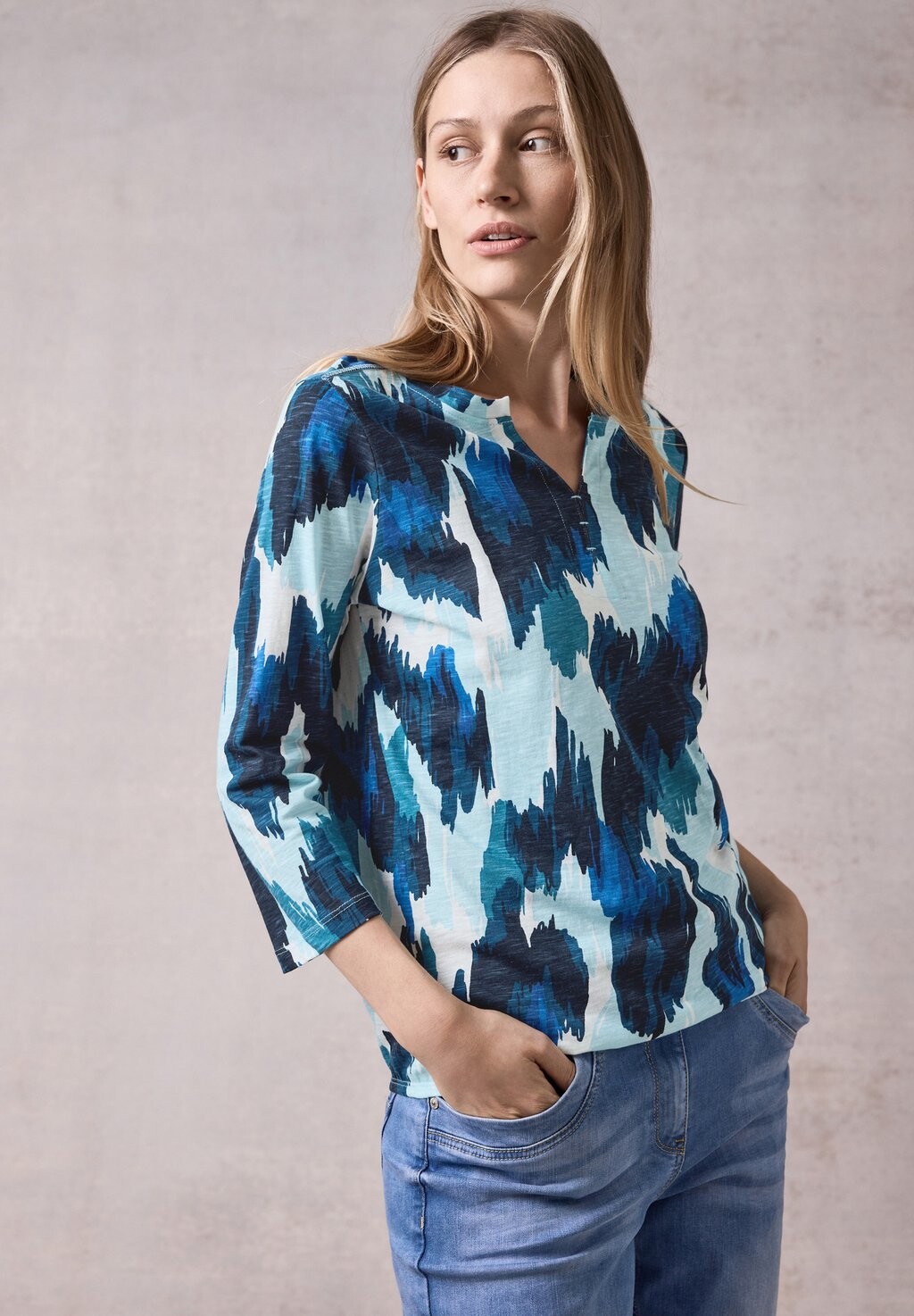 

Топ с длинными рукавами BEDRUCKTES Cecil, цвет Mottled Turquoise