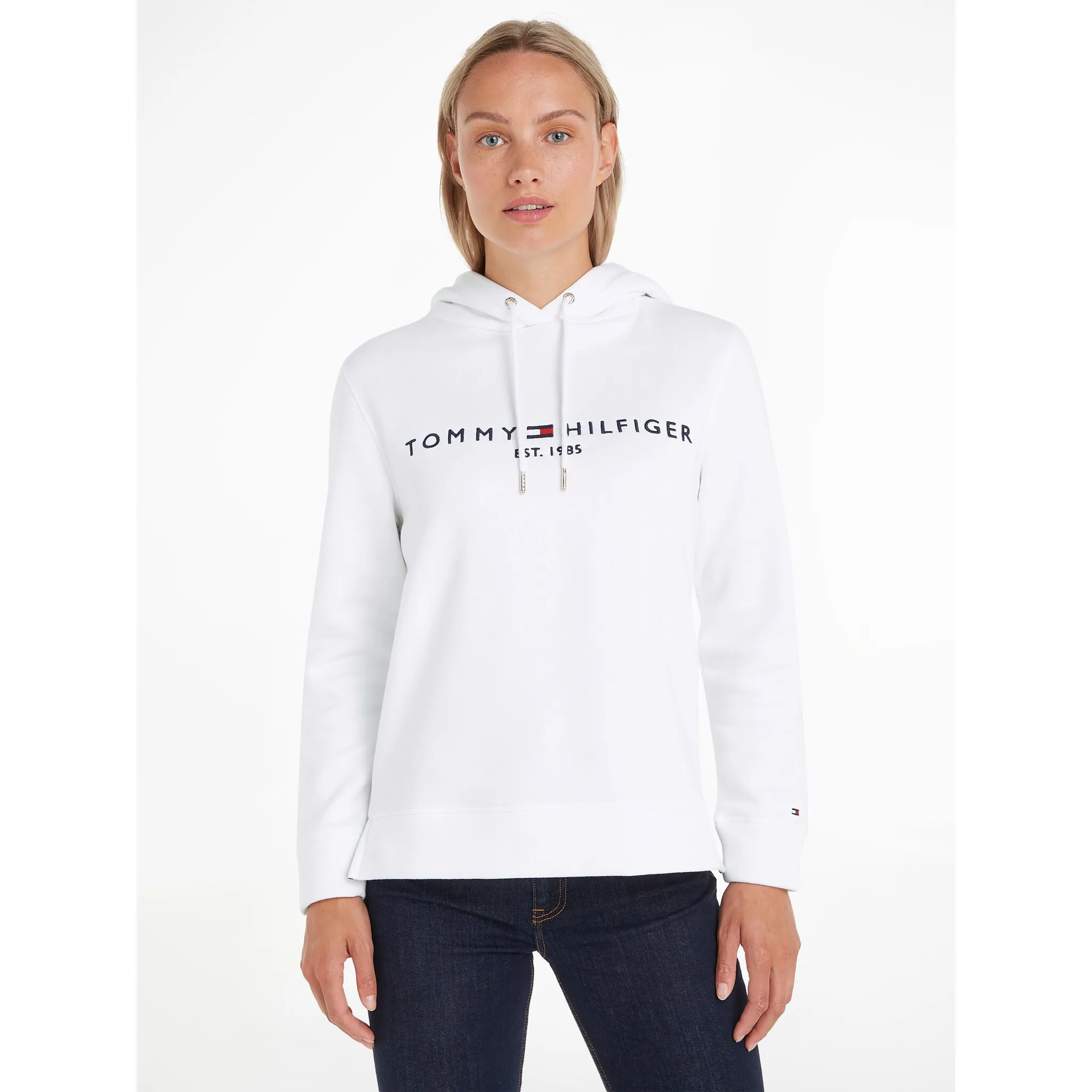 

Толстовка Tommy Hilfiger с капюшоном и вышивкой логотипа Tommy Hilfiger, белый