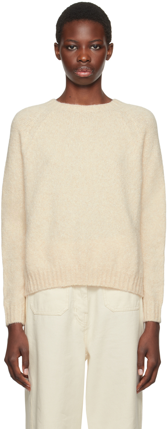 

Белоснежный свитер с круглым вырезом Weekend Max Mara