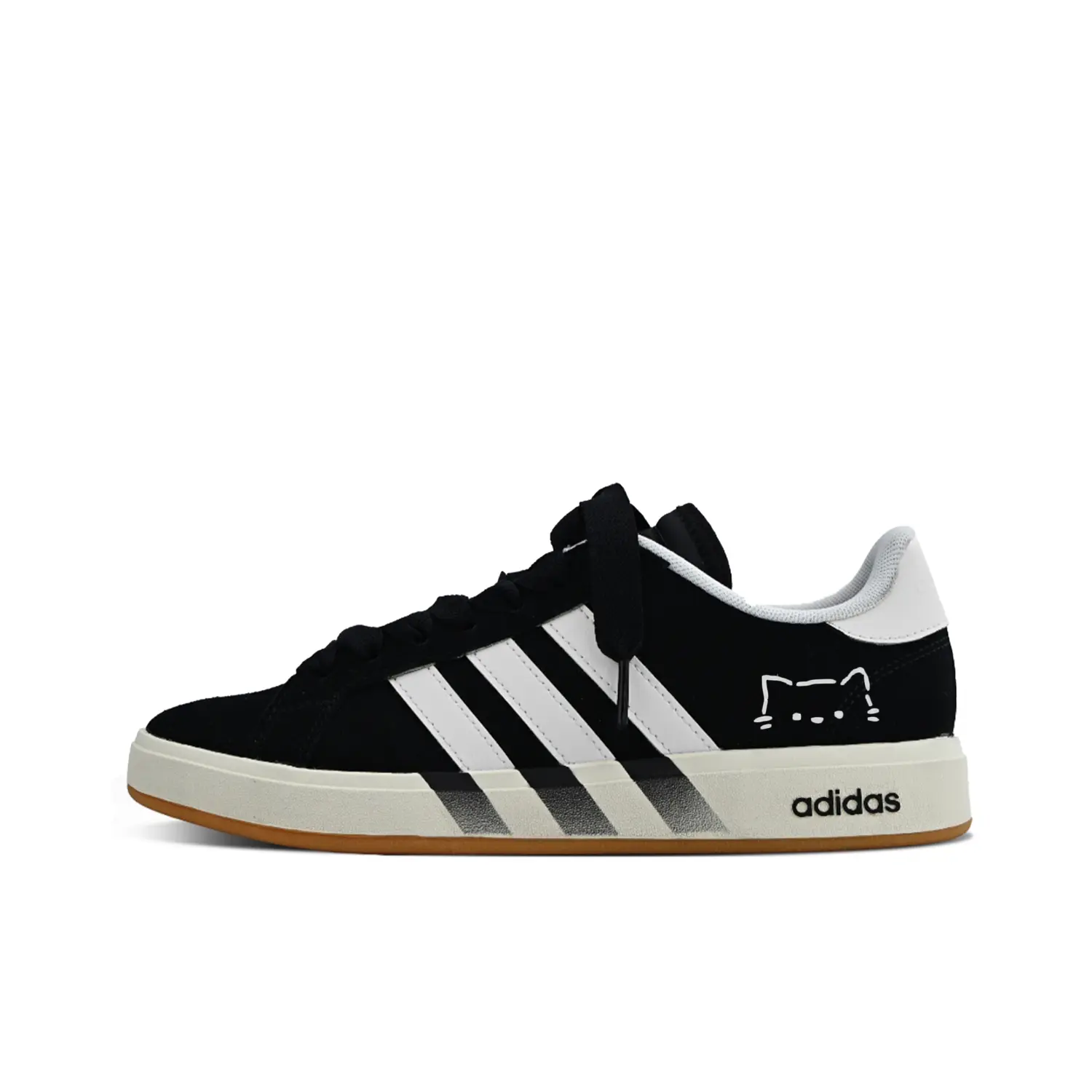

Adidas Grand Court Base 00s Cheese Kitten Abrasion Resistant Low top Skateboard Shoes Unisex Black White