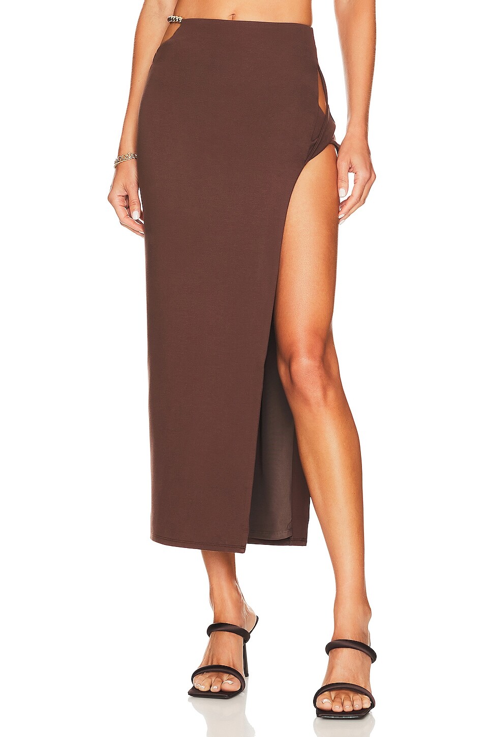 

Юбка миди Camila Coelho Holly, цвет Chocolate Brown
