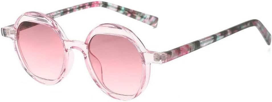 

LVTFCO Винтажная оправа для очков с цветочным леопардовым принтом, женские прозрачные очки, модные круглые солнцезащитные очки с градиентным цветом, защита от УФ-излучения UV400, 2