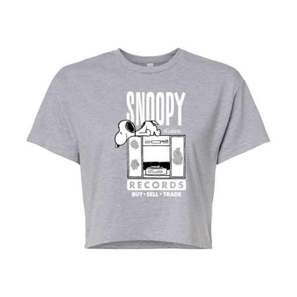 

Укороченная футболка Juniors Peanuts Snoopy Records Licensed Character, серый