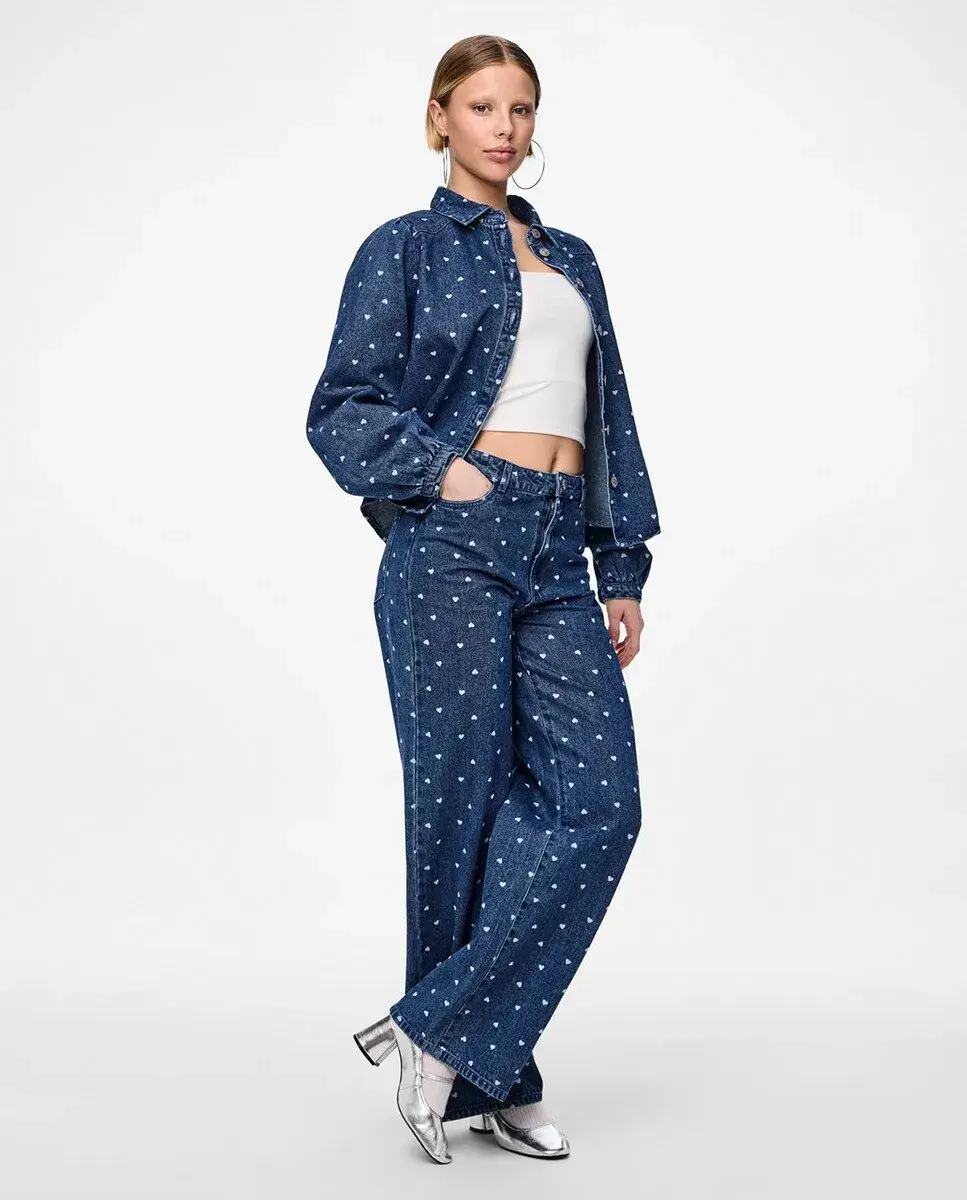 

Женские широкие джинсы Pieces, синий