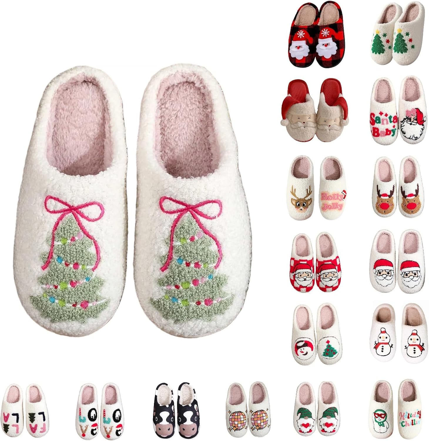 

Зимние домашние тапочки для женщин, уютные плюшевые тапочки с флисовой подкладкой, мягкие и пушистые с нескользящей подошвой, теплая обувь для дома и улицы для холодной погоды для женщин и мужчин Flteuds, белый