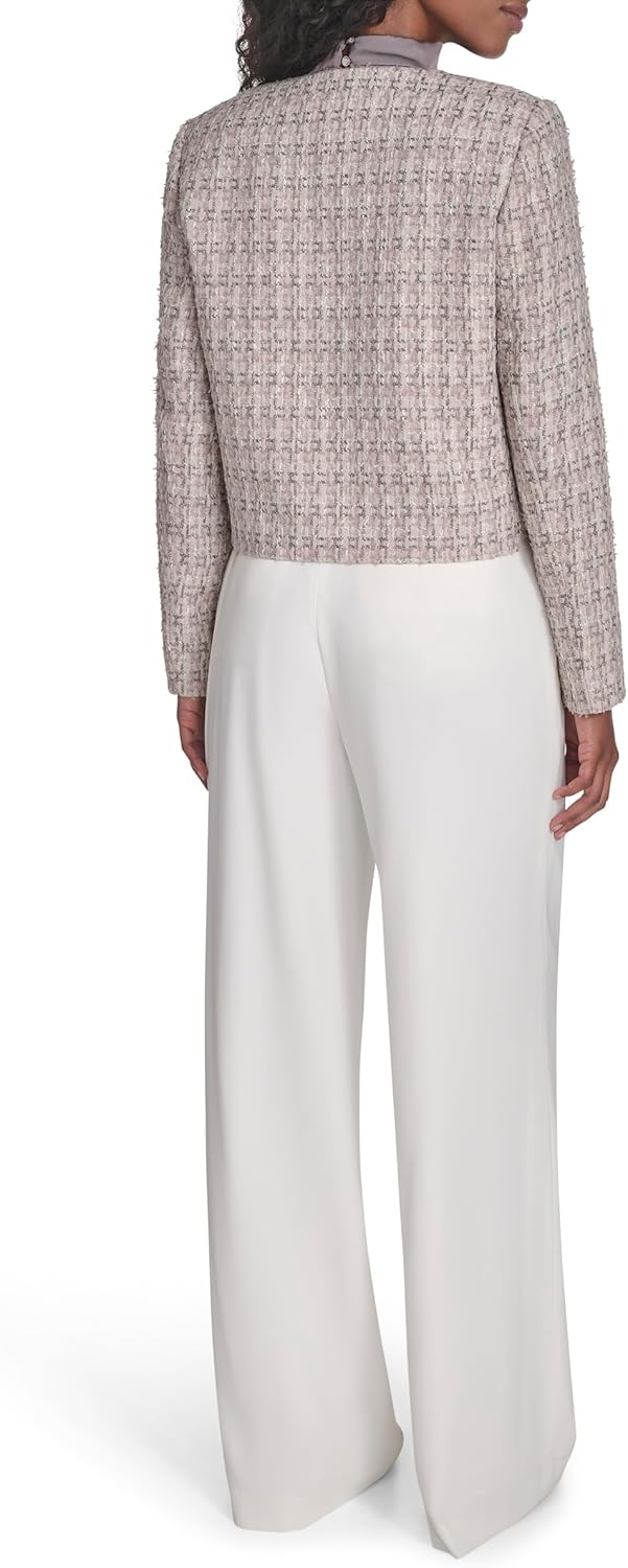 Женская куртка Calvin Klein с открытым передом и подкладкой на плечах, Hydrangea Multi — фото 4