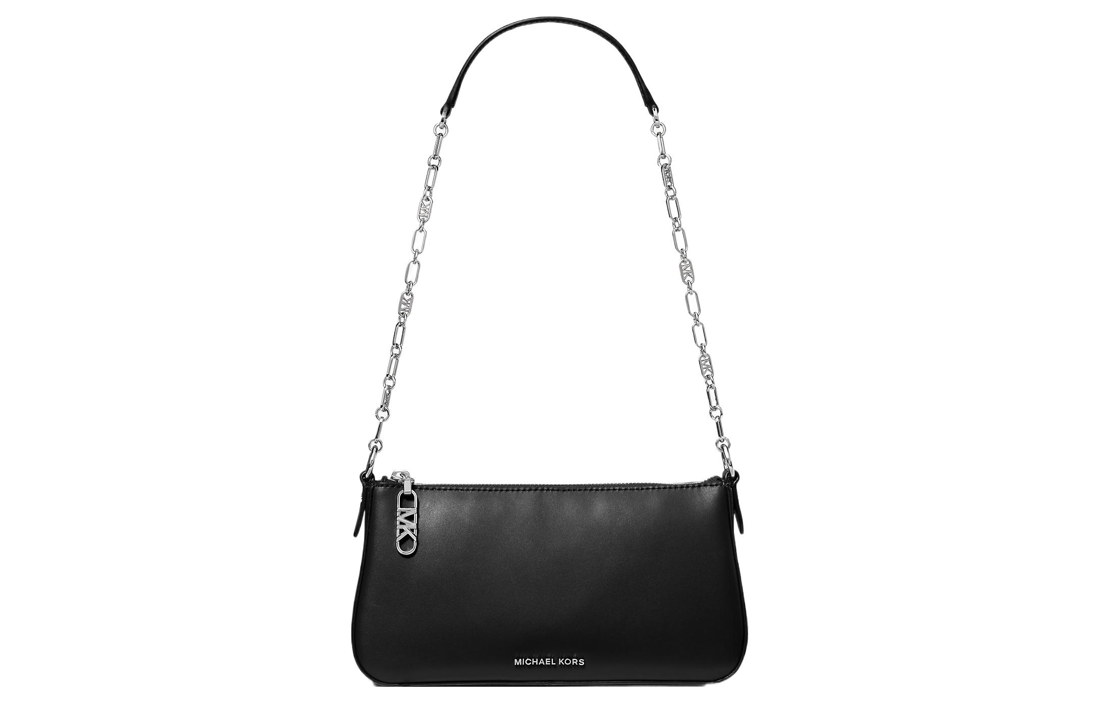 

MICHAEL KORS Гладкая кожаная сумка, женская наплечная сумка black