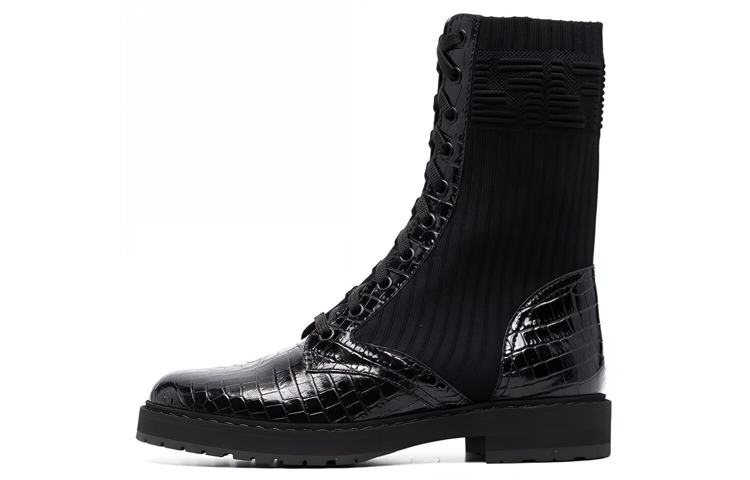 Ботинки женские Fendi Rockoko Croc, черный