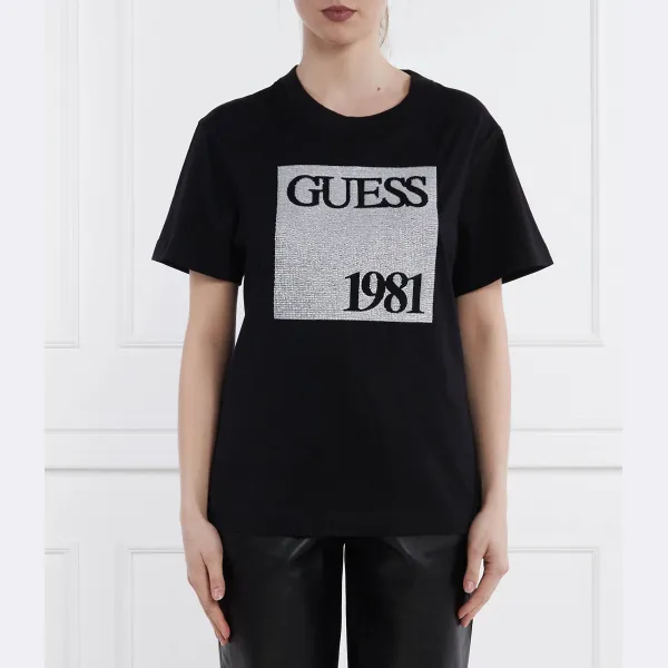 

Футболка стандартного кроя с бусинами Guess, черный