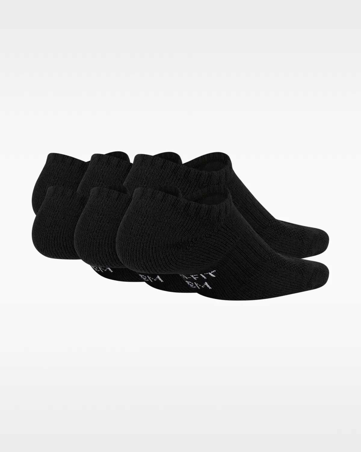 Детские носки Nike Everyday с мягкой подошвой, невидимки (6 пар), Black/White — фото 2