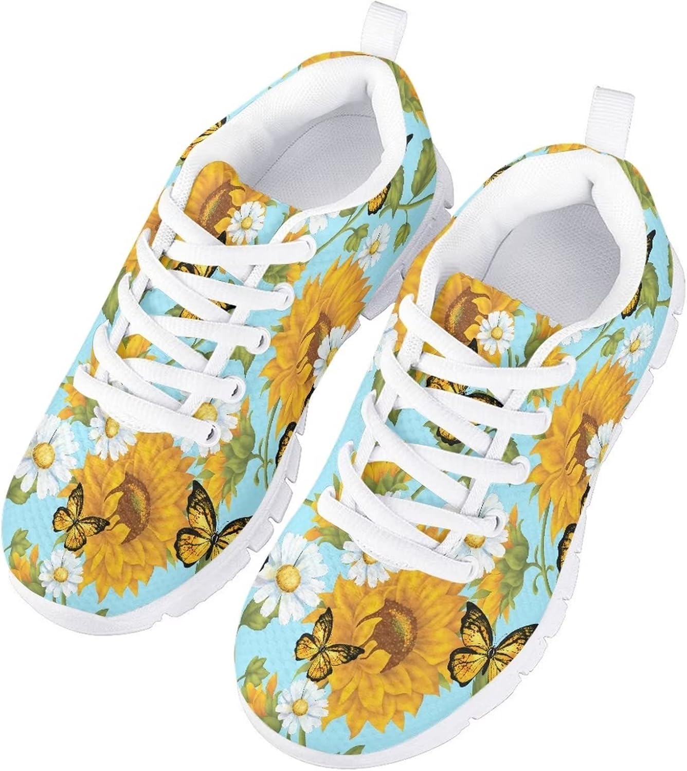 

Детские дышащие кроссовки GIFTPUZZ для бега, легкие спортивные с шнуровкой, удобные спортивные балетки, желтый