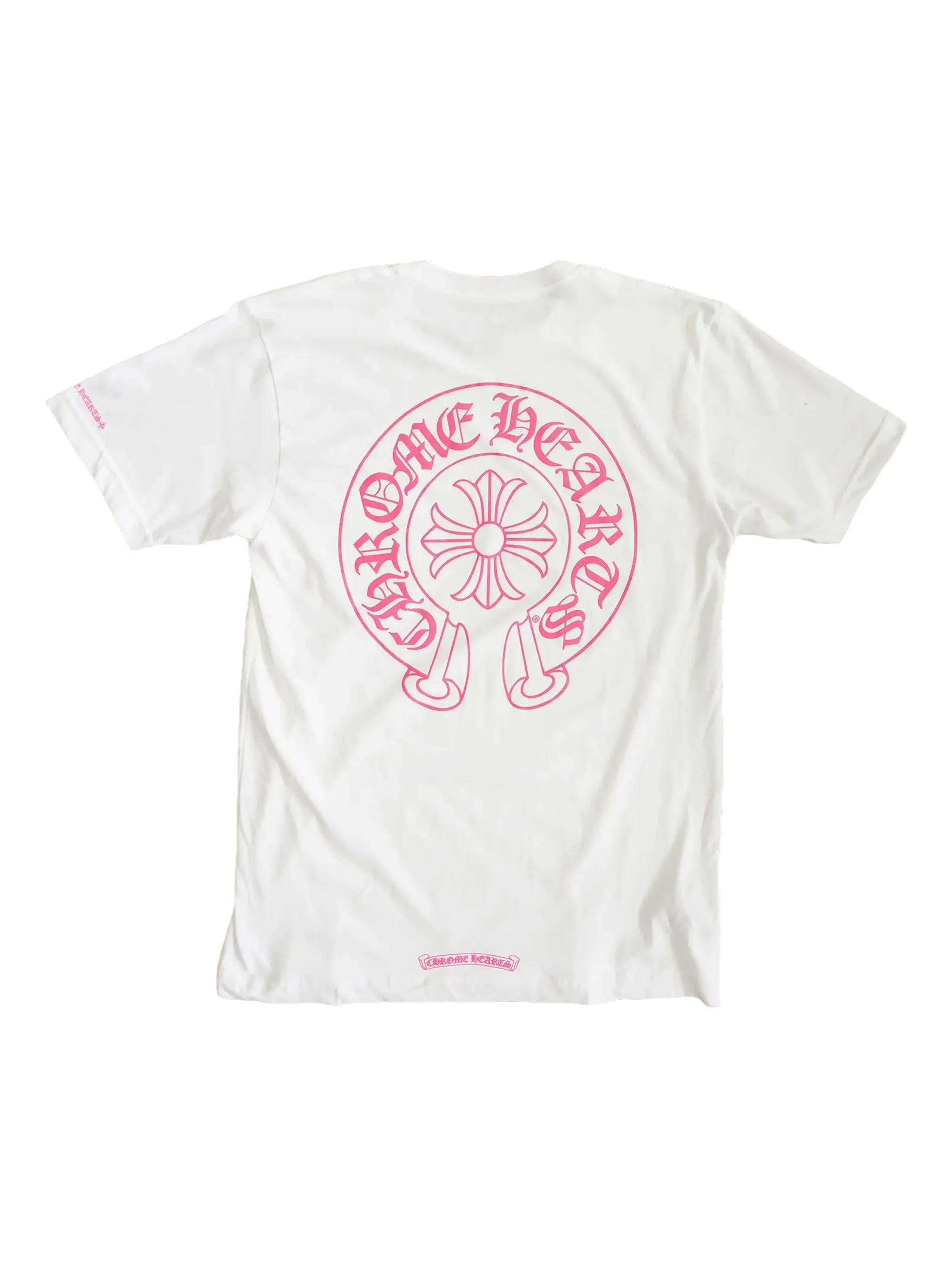 Короткая футболка с пряжкой в форме подковы Chrome Hearts, белый — фото 2