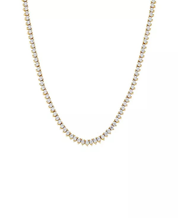 

Тонкое теннисное ожерелье с тремя зубцами By Adina Eden, gold