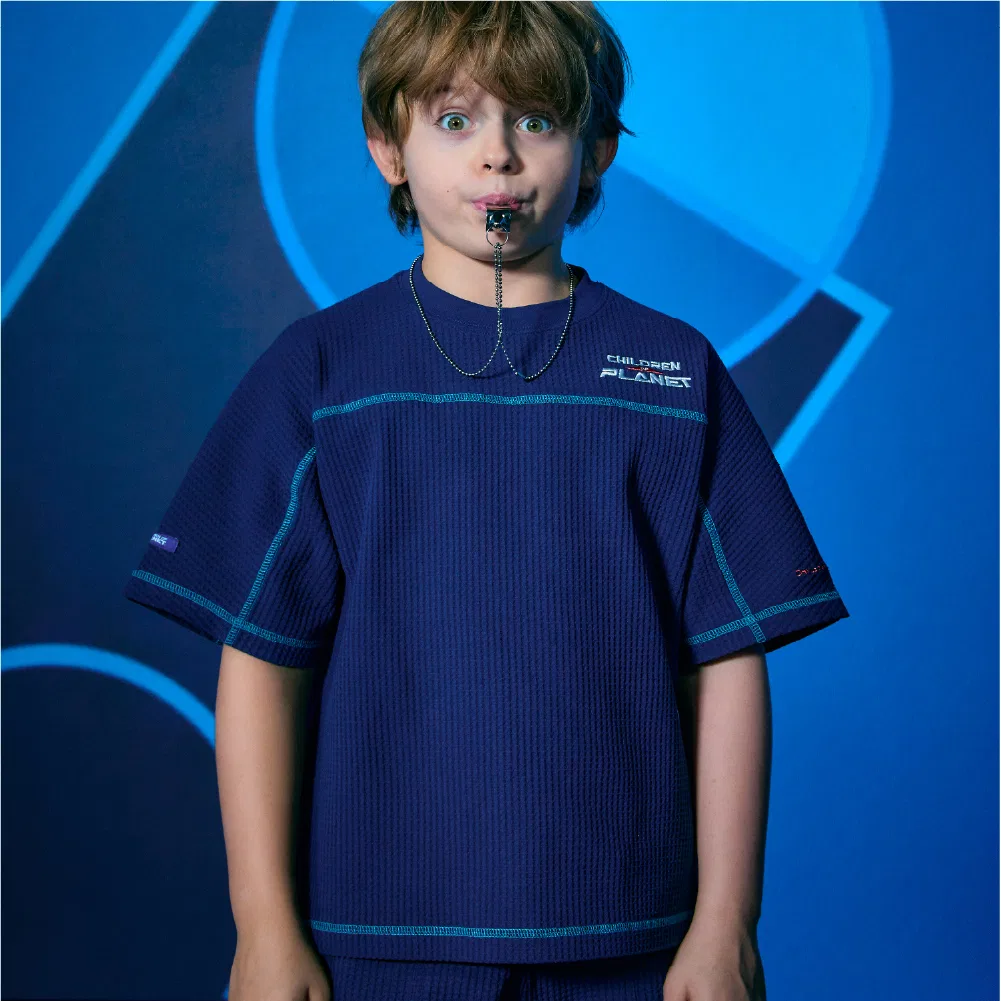 Детская футболка Croffle Uniform с короткими рукавами Children Of Planet, синяя