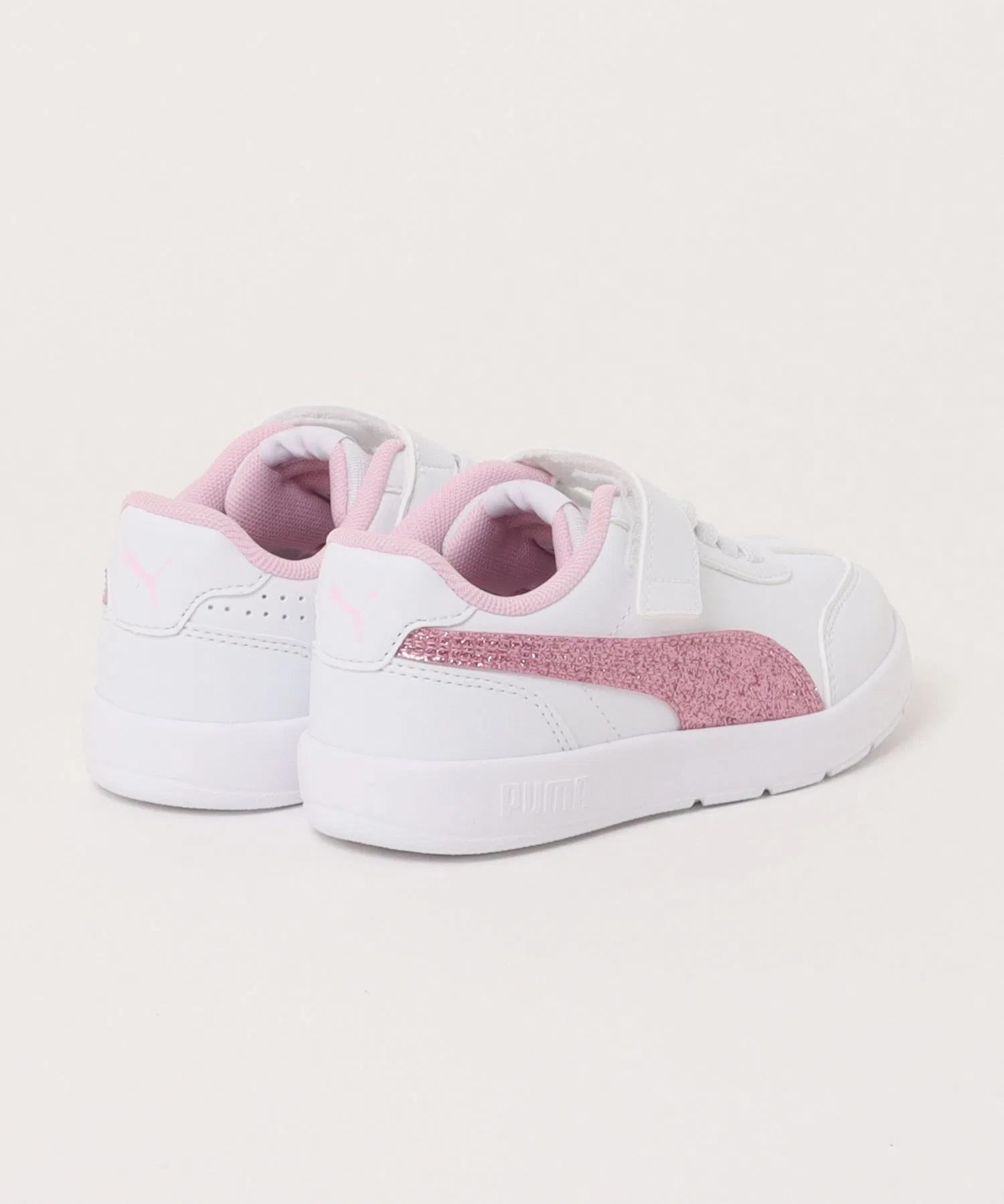 Детские кроссовки PUMA Courtflex V3 T2 GL AC+PS (White/Pink) — фото 2