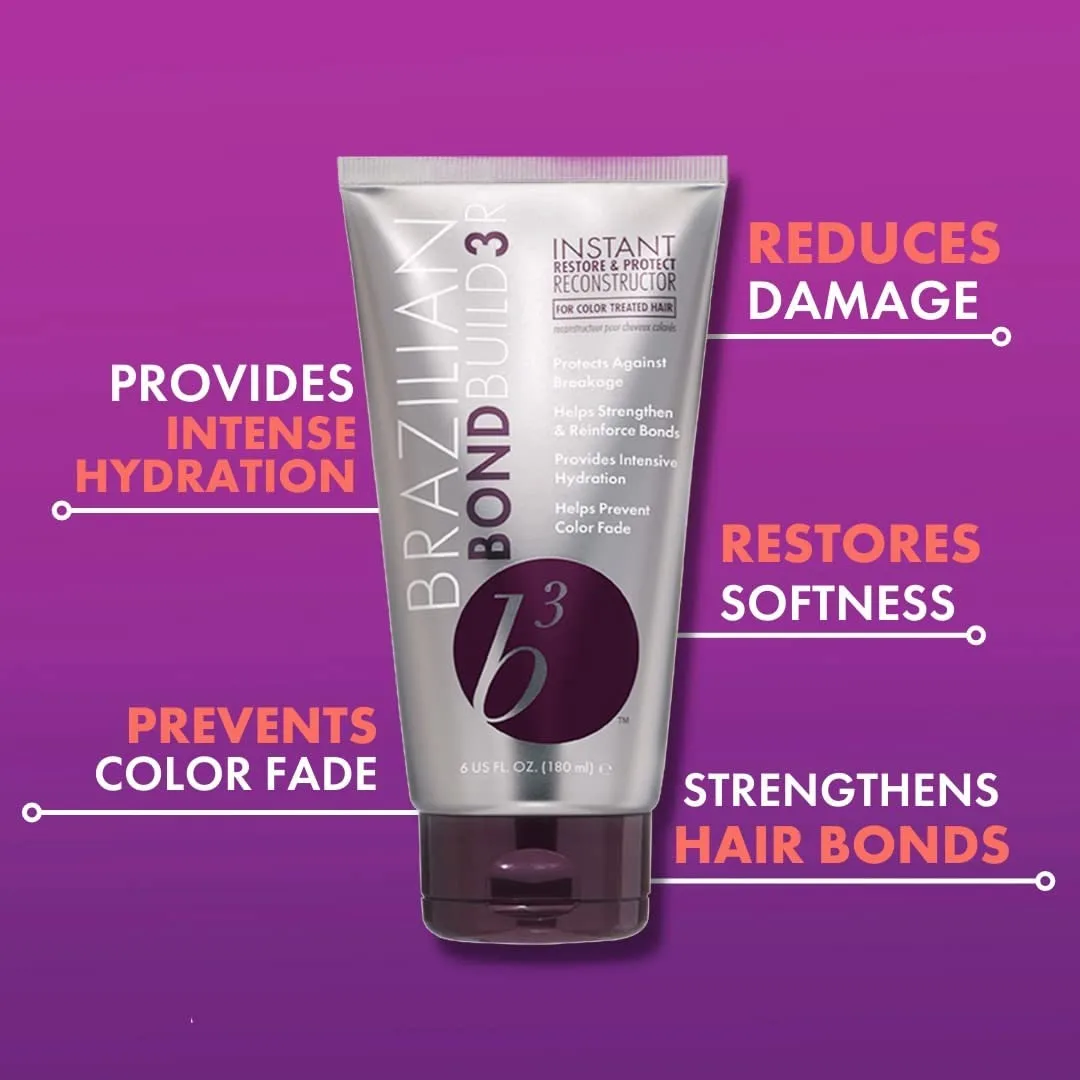 B3 Brazilian Bondbuilder Instant Restore & Protect Reconstructor, 6 Fl Oz (1 упаковка) — фото 2