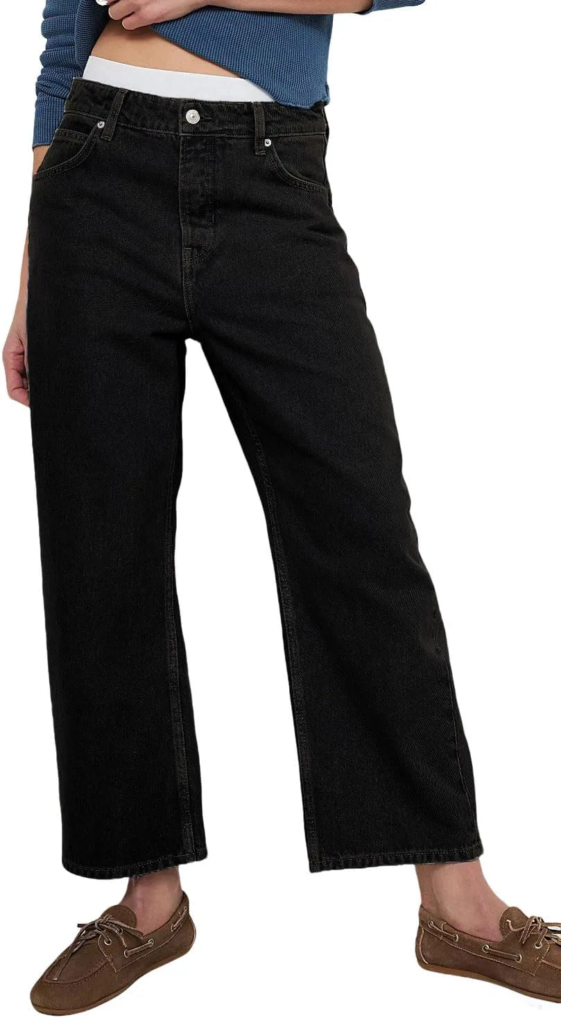

CHARTOU Women Y2k Capri Barrel Jeans Boyfriend Casual Loose Cropped Ankle Denim Pants