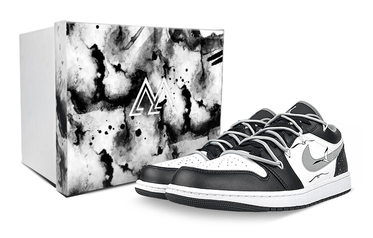 

Кроссовки Air JORDAN 1 Vintage Basketball Shoes Unisex Low-Top Black White Gray