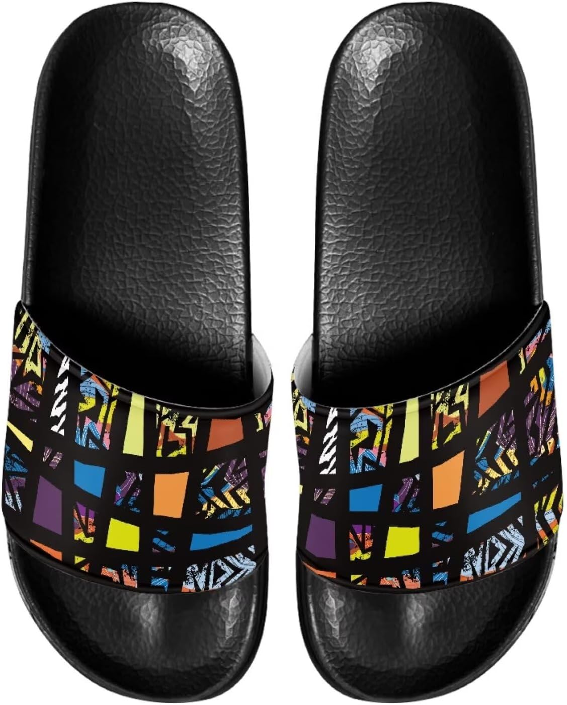 

Сланцы Gogavesne для мужчин, мягкие и удобные, с нескользящей подошвой, открытый носок, быстросохнущие, для душа, плавания, пляжа и прогулок, Geometric Shapes