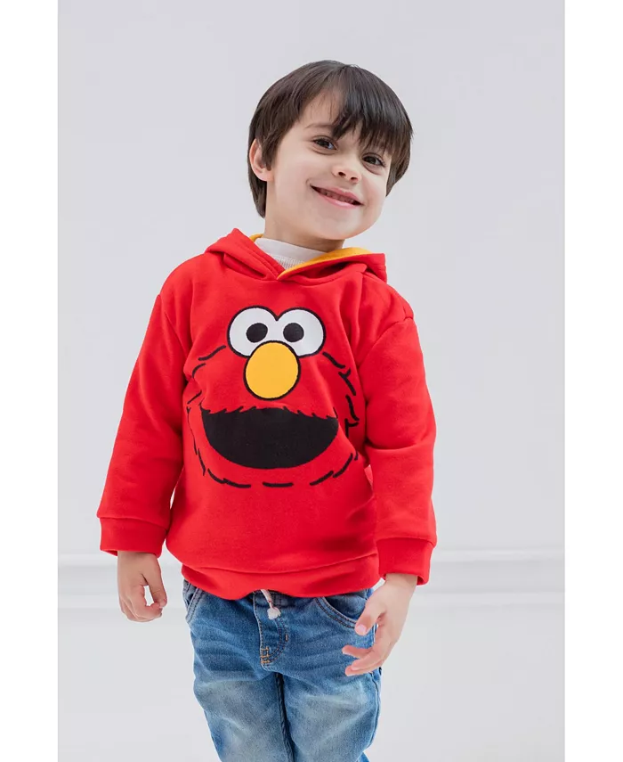 Детская флисовая толстовка с капюшоном для мальчиков Sesame Street, красный — фото 2