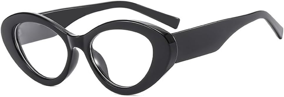 

Популярные модные солнцезащитные очки «кошачий глаз» желтого цвета, ретро-стиль, контрастные оттенки, защита от УФ-излучения UV400, овальные солнцезащитные очки для мужчин TKKTLLT, Black Clear